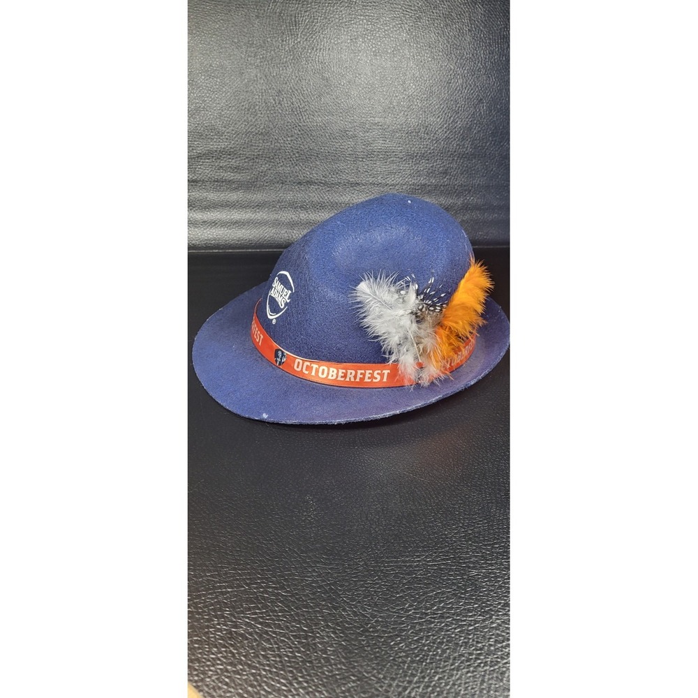 Samuel Adams Octoberfest Tyrolean Hat Blue Feathered Party Cap Promo